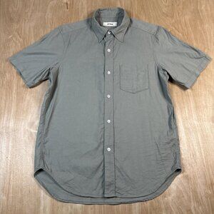 Buck Mason Mens Olive Green Short Sleeve Button Up Shirt Size Medium